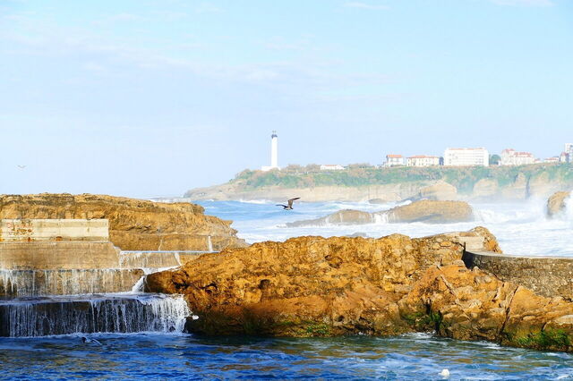 Littoral à Biarritz, vue du phare