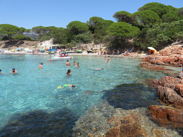 Une section de la plage de Palombaggia