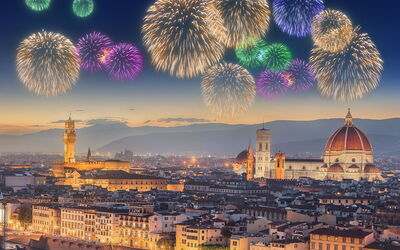 Feux d'artifice au-dessus de Florence