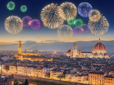 Feux d'artifice au-dessus de Florence