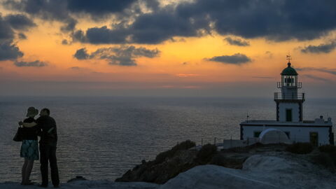 Un coucher de soleil à Santorin