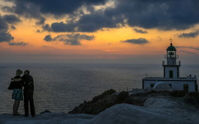 Un coucher de soleil à Santorin