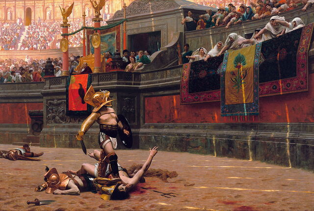 Une scène de Gladiateurs par Jean Léon Gérôme