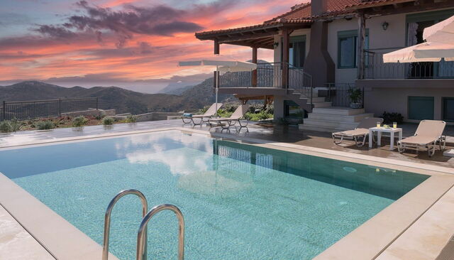 Villa Stelios, coucher de soleil