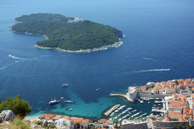 Vue sur Dubrovnik et Lokrum