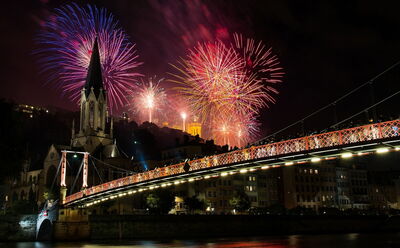 Feu d'artifice à Lyon