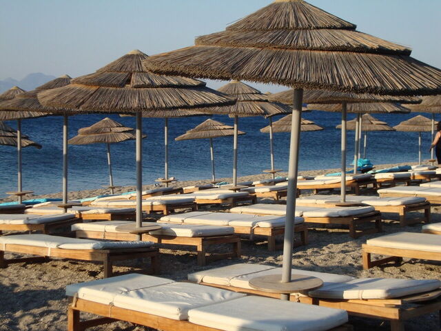 Kos, chaises longues