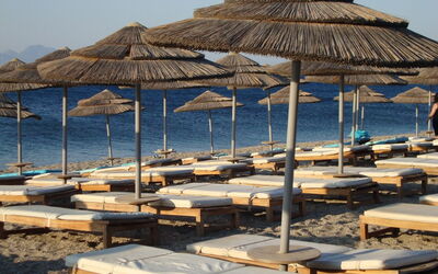 Kos, chaises longues