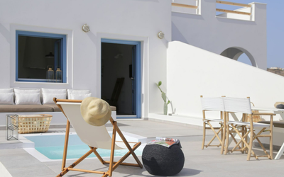 Oia, Santorin 1, jardin arrière
