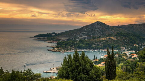 coucher de soleil à Dubrovnik