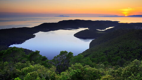 Vue sur les lacs de Mljet