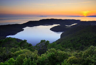 Vue sur les lacs de Mljet