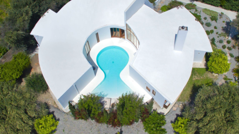 Vue aérienne de la Villa Ixia