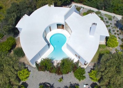 Vue aérienne de la Villa Ixia