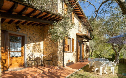 Villa Del Colle: Bâtiment, Plante, Fenêtre, Ciel, Arbre, Ombre, Lumière Du Soleil, Bois, Maison, Chalet