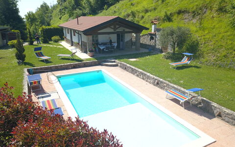 Villa San Rocco: Plante, Bâtiment, Piscine, L'Eau, Arbre, Ombre, Mobilier De Jardin, Herbe, Loisir, Rectangle