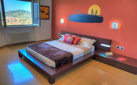 Villa Il Poggiolo Apartments - Diano Marina: Chambre, Meubles, Lit, Pièce, Design Intérieur, Propriété, Cadre De Lit, Drap De Lit, Sol, Mur