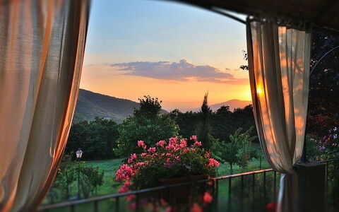 Villa Rosmarino: Ciel, Lever Du Soleil, Matin, Fenêtre, Le Coucher Du Soleil, Arbre, Soirée, Lumière Du Soleil, Pièce, Paysage