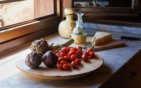 Terrazza Cortonese: Aliments, Table, Vaisselle, Vaisselle, Fruit, Ingrédient, Cadre, Bois, Aliments Naturels
