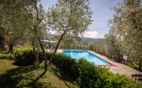 Villa Le Capanne: Propriété, Piscine, Immobilier, Maison, Arbre, Architecture, Biens, Zone Résidentielle, Domicile, Bâtiment