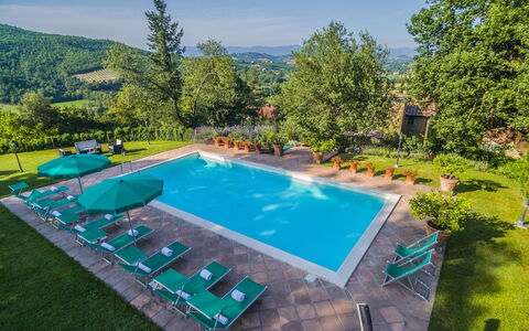 Torre del Cielo: Piscine, Paysage Naturel, Propriété, Herbe, Arrière-Cour, Immobilier, Loisir, Maison, Paysage, Biens