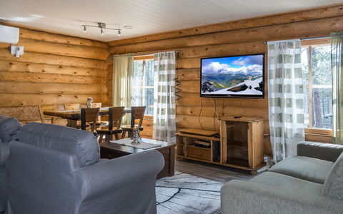 Aurora Cabin: Bois, Meubles, Sol, Domicile, Sol, Chalet, Canapé, Salon, Dur, Cabane En Rondins