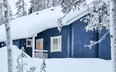 Ylläs Mustikka B: Voie Navigable, Banque, Cours D'Eau, Lac, Chalet, Forêt, Canal, Réservoir, Cabane En Rondins