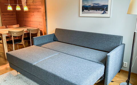 Ylläs Chalets A307: Canapé, Meubles, Sol, Salon, Appartement, Confort, Canapé-Lit, Oreiller, Lampe