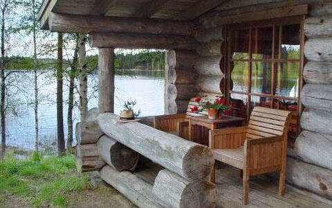 Mäkitorppa: Arbre, Banque, Maison, Chalet, Lac, Étang, Forêt, Cabane En Rondins