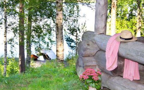 Mäkitorppa: Arbre, Banque, Maison, Chalet, Lac, Étang, Forêt, Cabane En Rondins