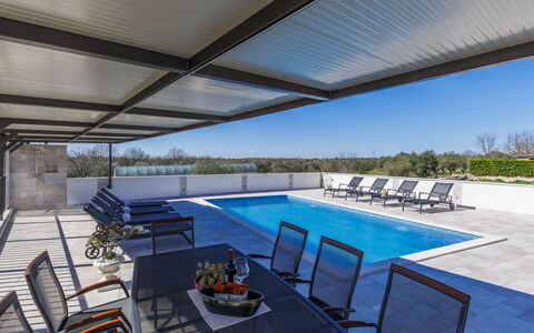 Umag 516: Piscine, Composite, Ombre, Mobilier De Jardin, Chaise, Conception, Structure En Plein Air, Daylighting, Patio, Pergola