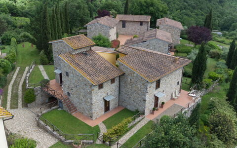 Greve in Chianti 951: Façade, Architecture, Maison, Toit, Biens, Domicile, Chalet, Aménagement Paysager, Jardin, Village