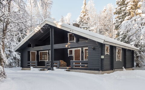 Rukantaika 1B: Bois, Chalet, Domicile, Maison, L'Hiver, Toit, Siding, Gelé, Neige, Cabane En Rondins