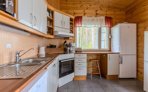 Kainaloranta: Cuisine, Comptoir, Appareil De Cuisine, Sol, Design Intérieur, Bois, Cabinetry, Principaux Appliance, Plafond, Sol