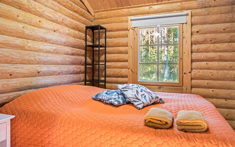 Villa Paloska, Cjoe054: Bois, Design Intérieur, Chambre, Lit, Sol, Meubles, Sol, Plafond, Tache De Bois, Drap De Lit