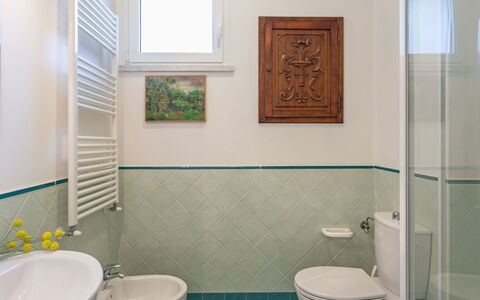 Marina Pietrasanta 255: Salle De Bains, Pièce, Propriété, Vert, Tuile, Armoire De Toilette, Toilette, Accessoire Salle De Bain, Luminaire Plomberie, Design Intérieur