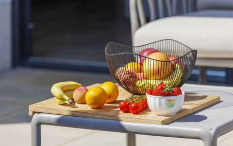 Grande: Table, Meubles, Aliments, Vaisselle, Fruit, Orange, Jaune, Bois, Vaisselle