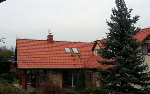 Latków: Plante, Ciel, Bâtiment, Fenêtre, Propriété, Nuage, Maison, Architecture, Bois, Mélèze