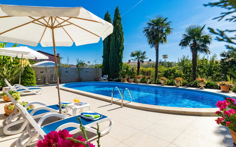 Poreč 606: L'Eau, Plante, Ciel, Jour, Propriété, Piscine, Bâtiment, Fleur, Bleu Azur, Arbre