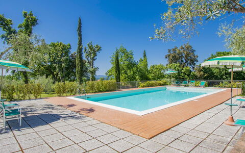 Casale Marittimo 607: L'Eau, Plante, Ciel, Piscine, Bâtiment, Bleu Azur, Arbre, Mobilier De Jardin, Ombre, Maison