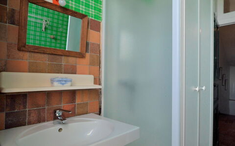 Langevine: Miroir, Robinet, Évier, Luminaire Plomberie, Lavabo, Vert, Bâtiment, Bois, Salle De Bains, Design Intérieur