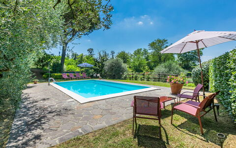 Podere Cerbaia (Smr100): L'Eau, Plante, Ciel, Piscine, Ombre, Chaise, Bâtiment, Arbre, Mobilier De Jardin, Herbe