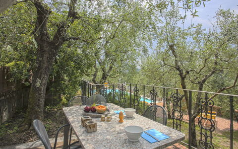 Montecatini Terme 615: Table, Plante, Meubles, Vaisselle, Chaise, Ciel, Arbre, Mobilier De Jardin, Tableau De Plein Air, Ombre