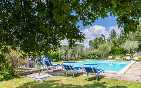 Panzano 604: Plante, L'Eau, Nuage, Ciel, Bleu Azur, Ombre, Piscine, Mobilier De Jardin, Arbre, Balancelle