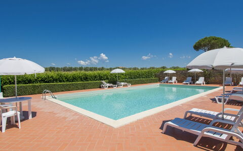 Cecina 609: Ciel, L'Eau, Piscine, Parapluie, Ombre, Mobilier De Jardin, Arbre, Plante, Nuage, Rectangle