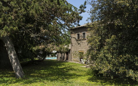 Lago di Bolsena 664: Plante, Bâtiment, Ciel, Fenêtre, Arbre, Paysage Naturel, Herbe, Chalet, Maison, Paysage