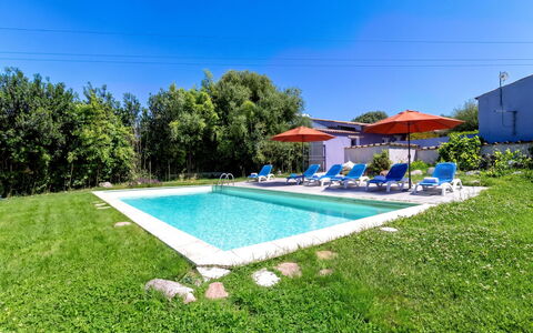 Oliviola: Bleu, Jardin, Piscine, Recours, Biens, Ferme, Aménagement Paysager, Pelouse, Hacienda, Arrière-Cour