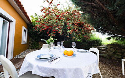 Nazaré 611: Table, Plante, Meubles, Fleur, Fenêtre, Vaisselle, Chaise, Nappe De Table, Bâtiment, Jaune