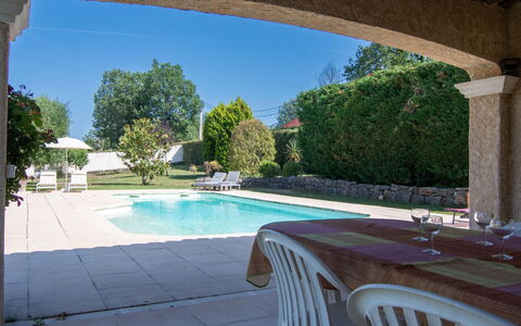 Villa Gaïa: Ciel, Plante, L'Eau, Jour, Propriété, Bleu Azur, Piscine, Ombre, Éclairage, Arbre