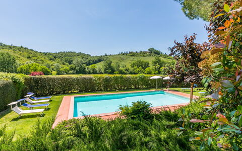 Castelfiorentino 649: L'Eau, Ciel, Plante, Piscine, Paysage Naturel, Mobilier De Jardin, Ombre, Rectangle, Arbre, Eco Hôtel